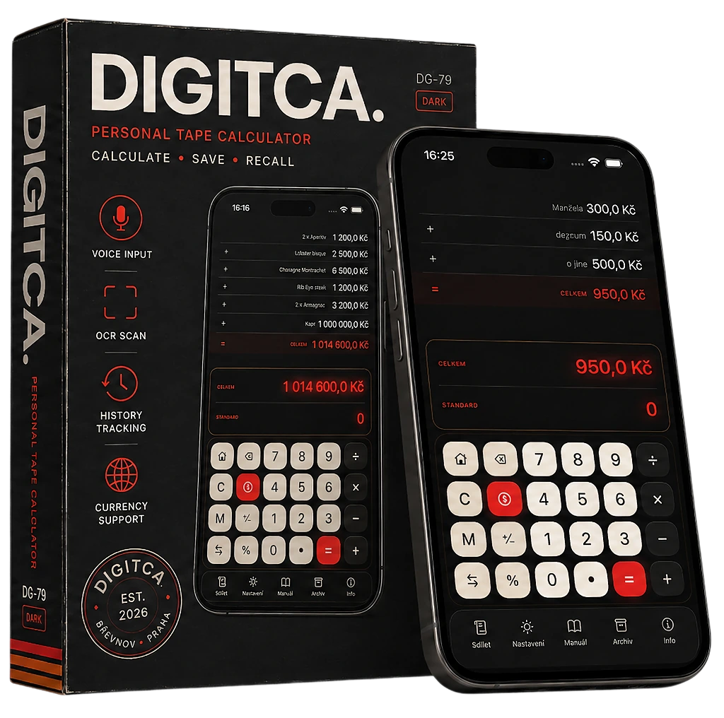 DIGITCA DG-79 Dark, Persönlicher Taschenrechner mit Streifen