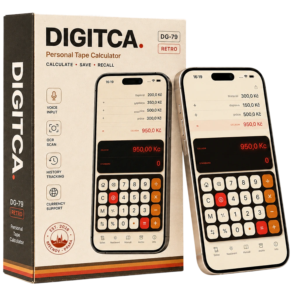 DIGITCA DG-79 Retro, Persönlicher Taschenrechner mit Streifen