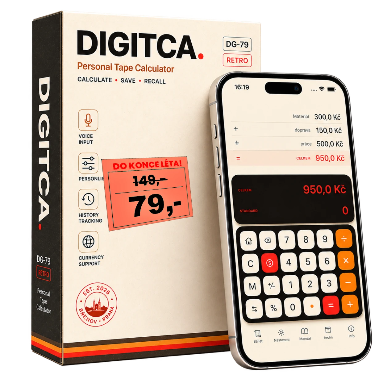 DIGITCA DG-79 Retro, Personal Tape Calculator