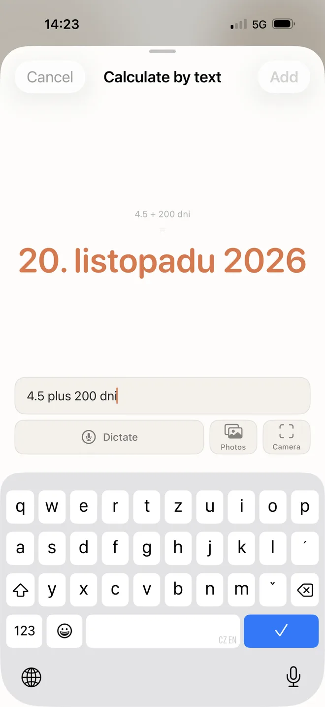 Výpočet textem